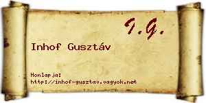 Inhof Gusztáv névjegykártya